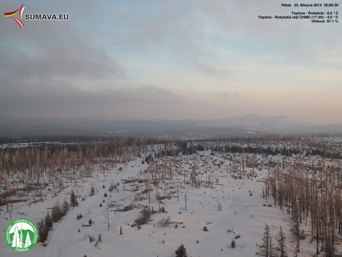 Poledník jih 22. března