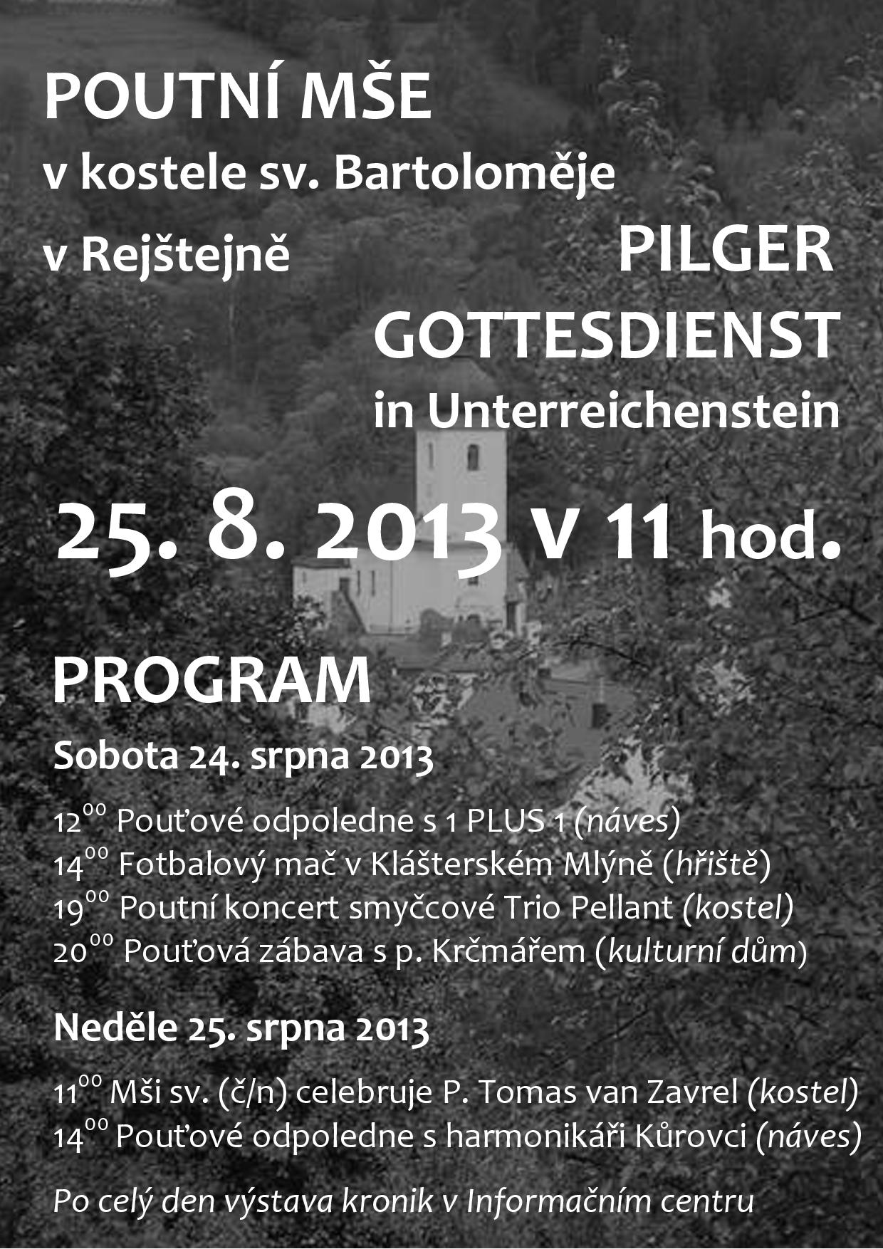 plakát na poutní mši svatou v rejštejně a4 2013