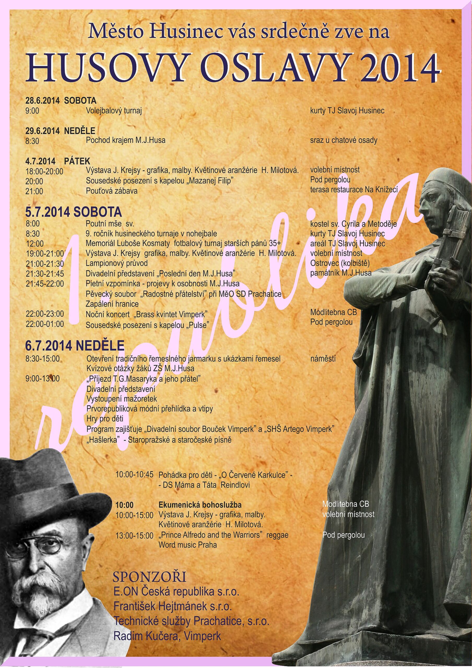 plakát husovy oslavy 2014