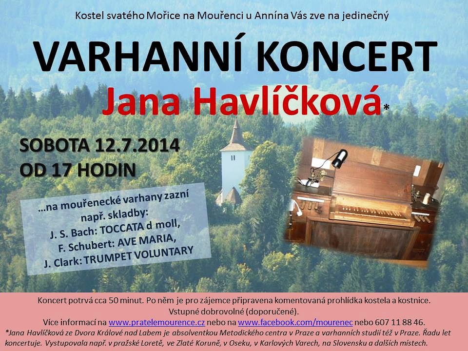 varhanni koncert - jana havlickova - mourenec