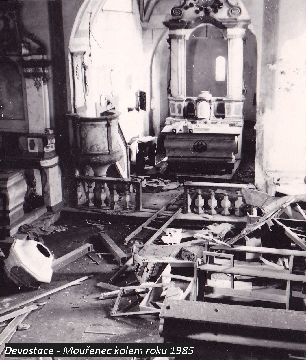 devastace sv. mouřence -kolem r. 1985