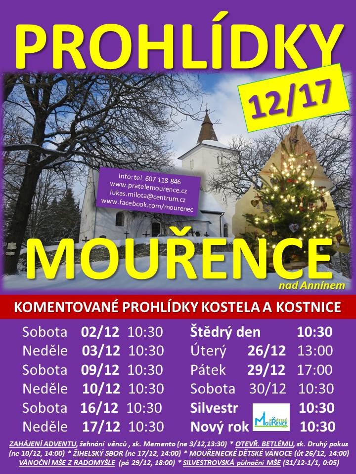 adventni a vanocni prohlidky mourence-prosinec 2017