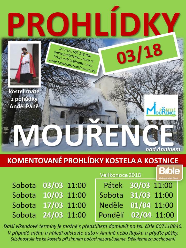 prohlidky mourenec brezen