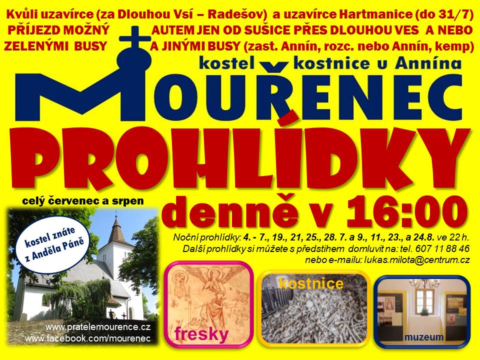 mourenec - prohlidky leto 2019