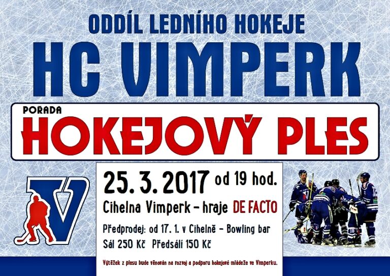 Ples HC Vimperk číslo 4. Těšte se!
