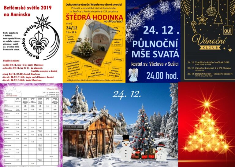 Bohoslužby a akce Štědrého dne