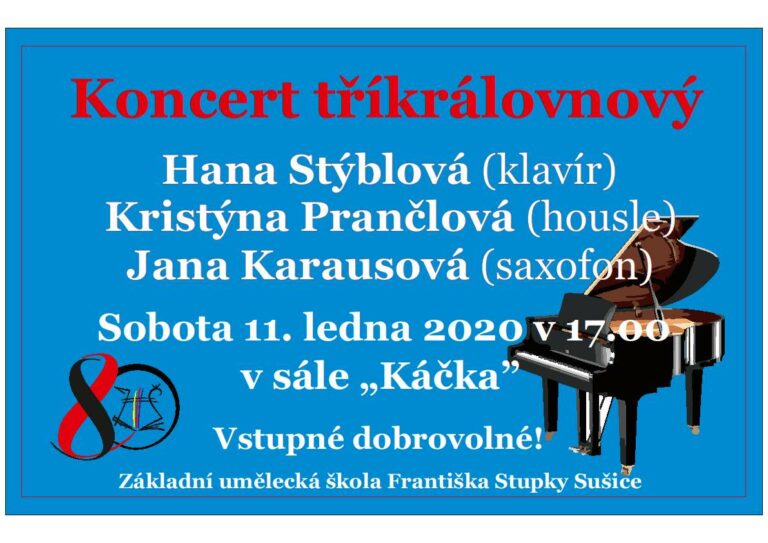 Tříkrálovnový koncert v sobotu 11. ledna v Káčku