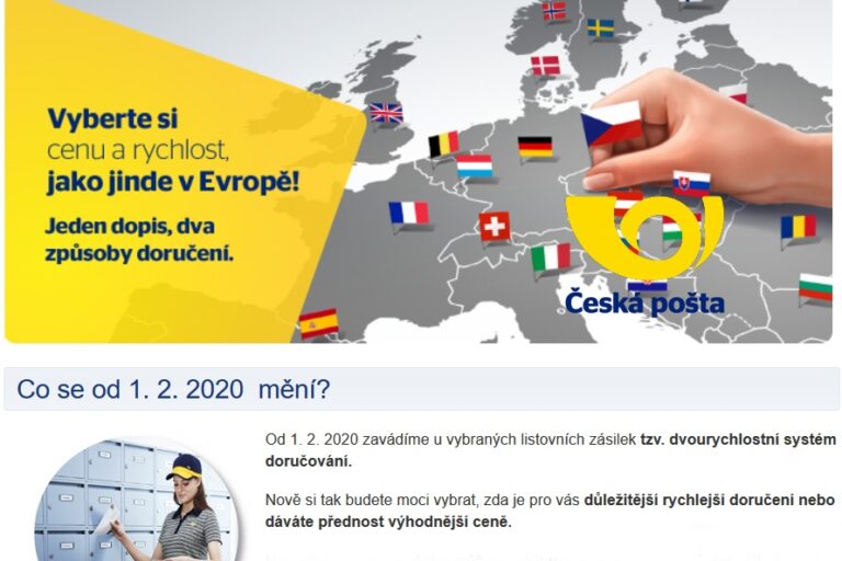 Pošta bude doručovat dvourychlostně