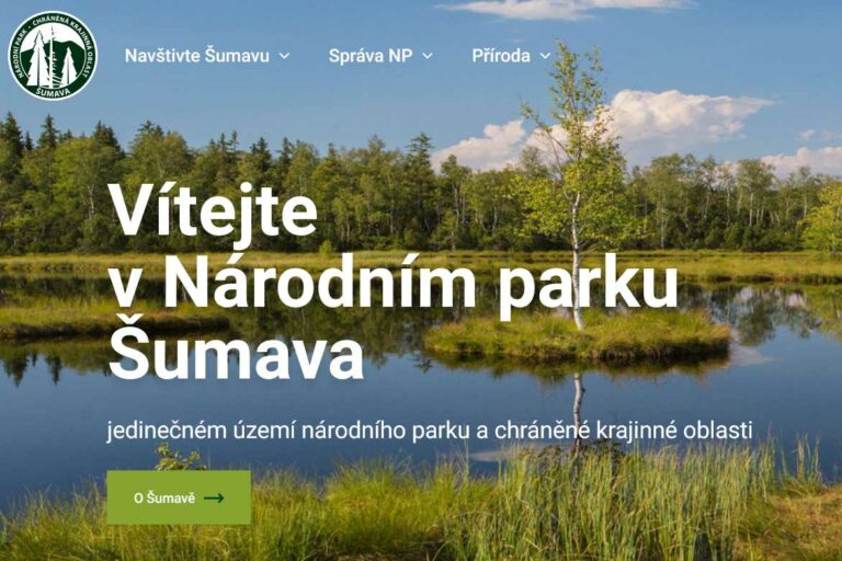 Web Národního parku Šumava v novém