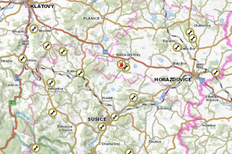 Zásahy hasičů Plzeňského kraje online