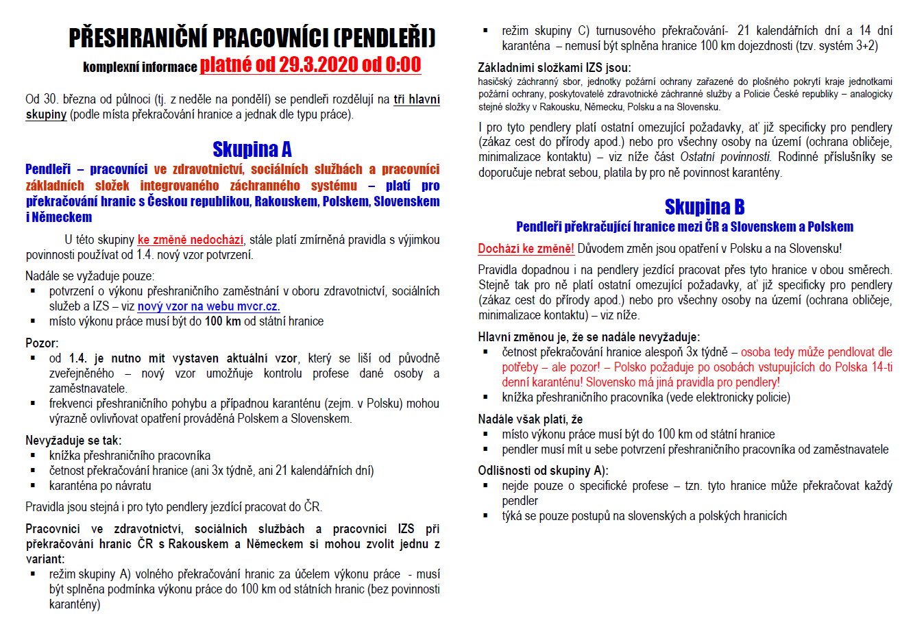 nova pravidla pendleri