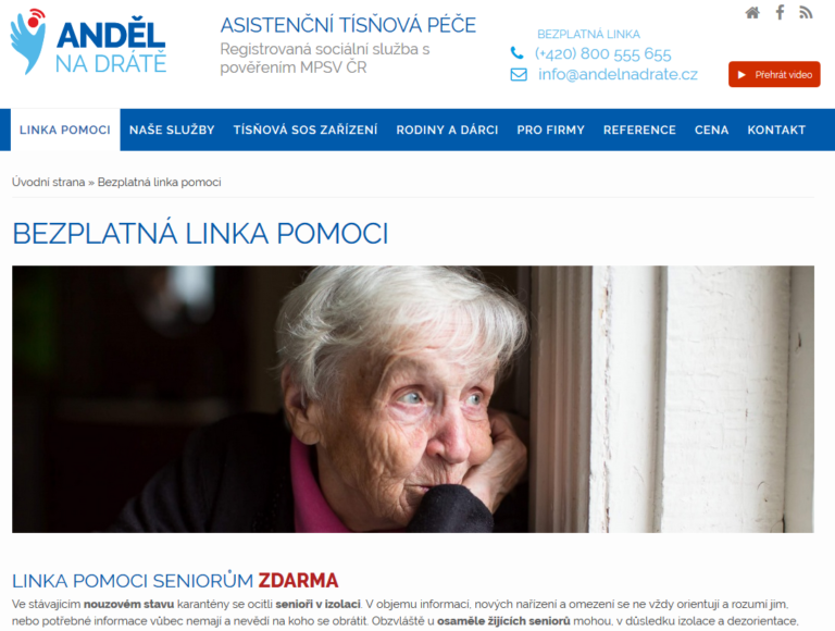 ANDĚL NA DRÁTĚ – bezplatná linka pro seniory