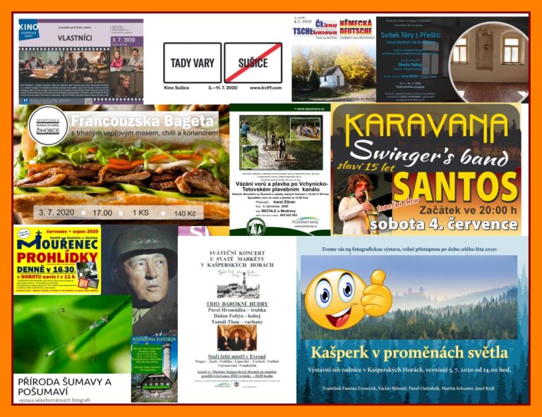 VÍKENDOVKY 3.-5.7. 2020 + sváteční dny