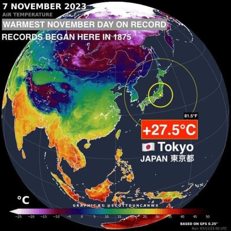 Rekordní listopadové vedro v Japonsku