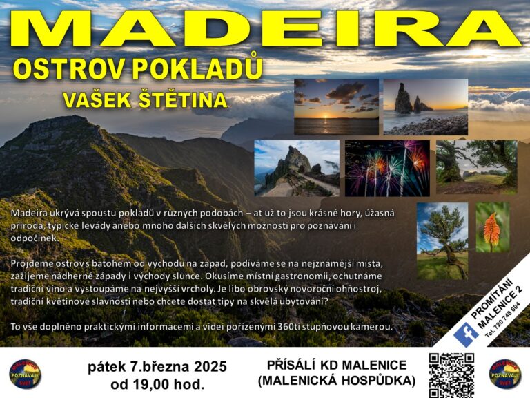 Promítání Malenice: MADEIRA – Vašek Štětina