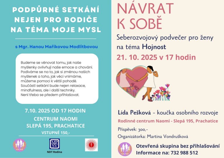 Pozvánky na říjnové akce v Naomi