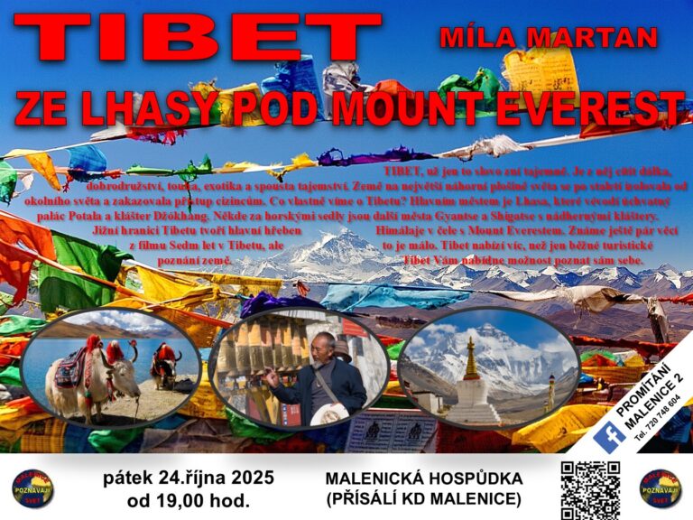 Promítání Malenice: TIBET – MÍLA MARTAN