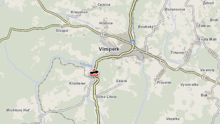 Pozor na nehodu za Vimperkem