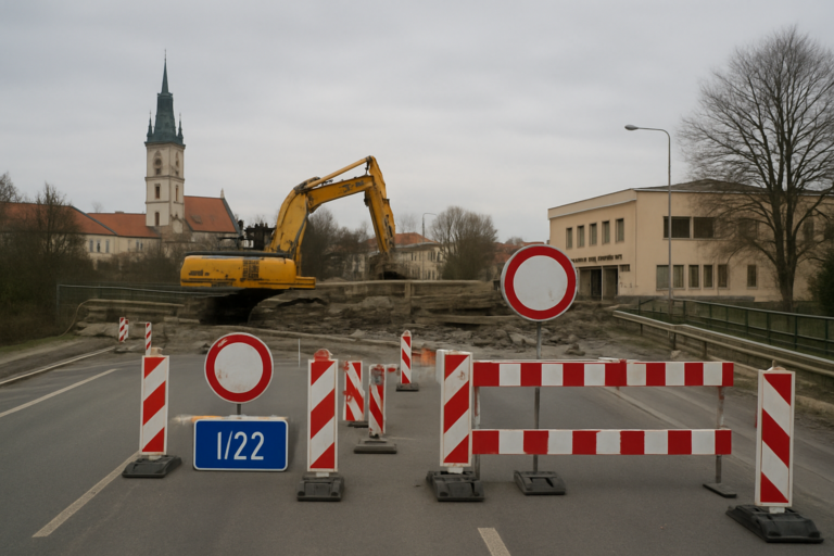Klatovy čeká dvoutýdenní uzavírka silnice I/22, opravuje se most u kulturního domu
