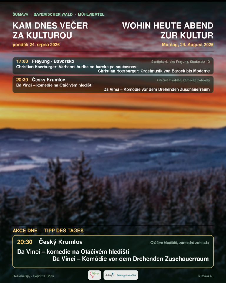 Kam dnes večer za kulturou · pondělí 24. srpna 2026