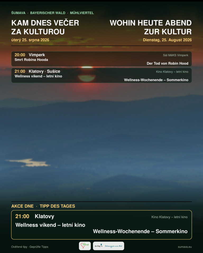Kam dnes večer za kulturou · úterý 25. srpna 2026