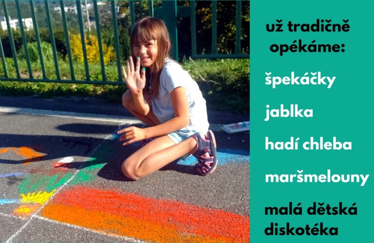Opékání špekáčků a malování na hřišti 2026