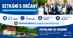 Pozvánka na setkání Vimperáků s kandidáty ODS pro komunální volby