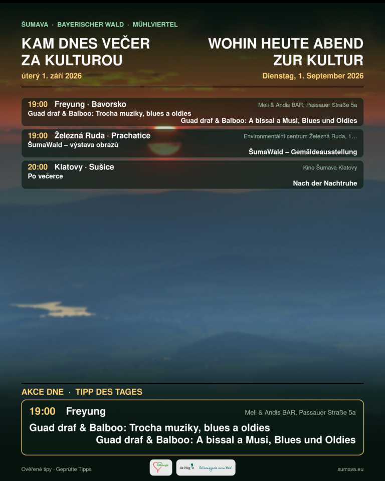 Kam dnes večer za kulturou · úterý 1. září 2026