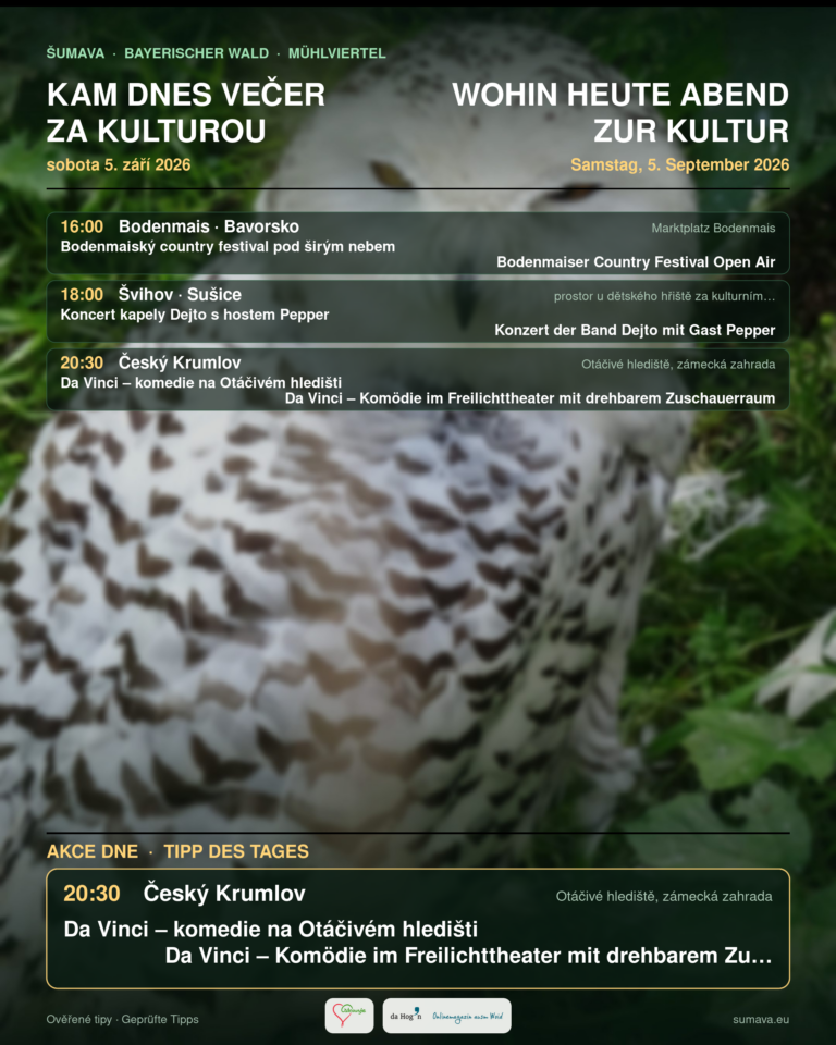 Kam dnes večer za kulturou · sobota 5. září 2026