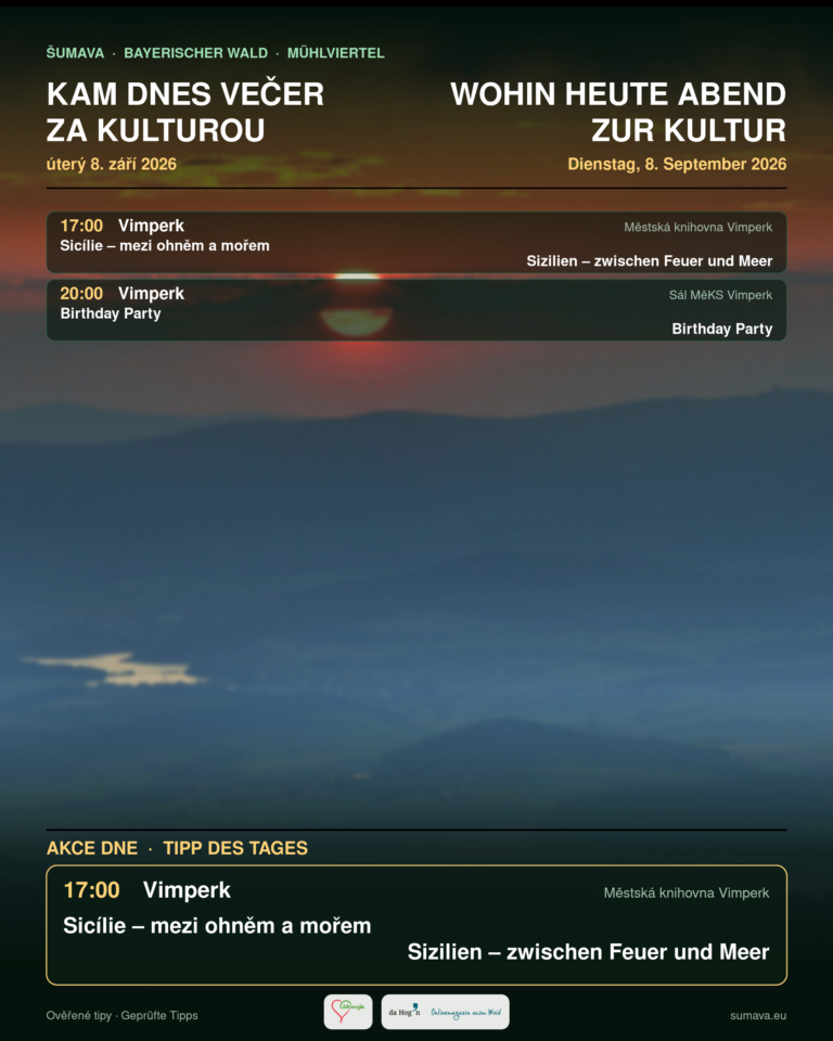 Kam dnes večer za kulturou · úterý 8. září 2026