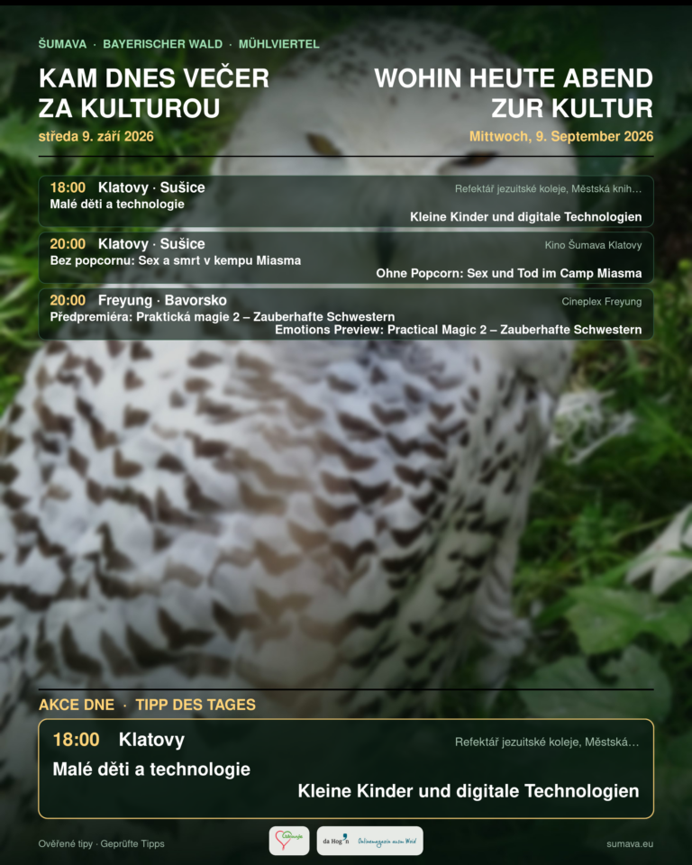 Kam dnes večer za kulturou · středa 9. září 2026