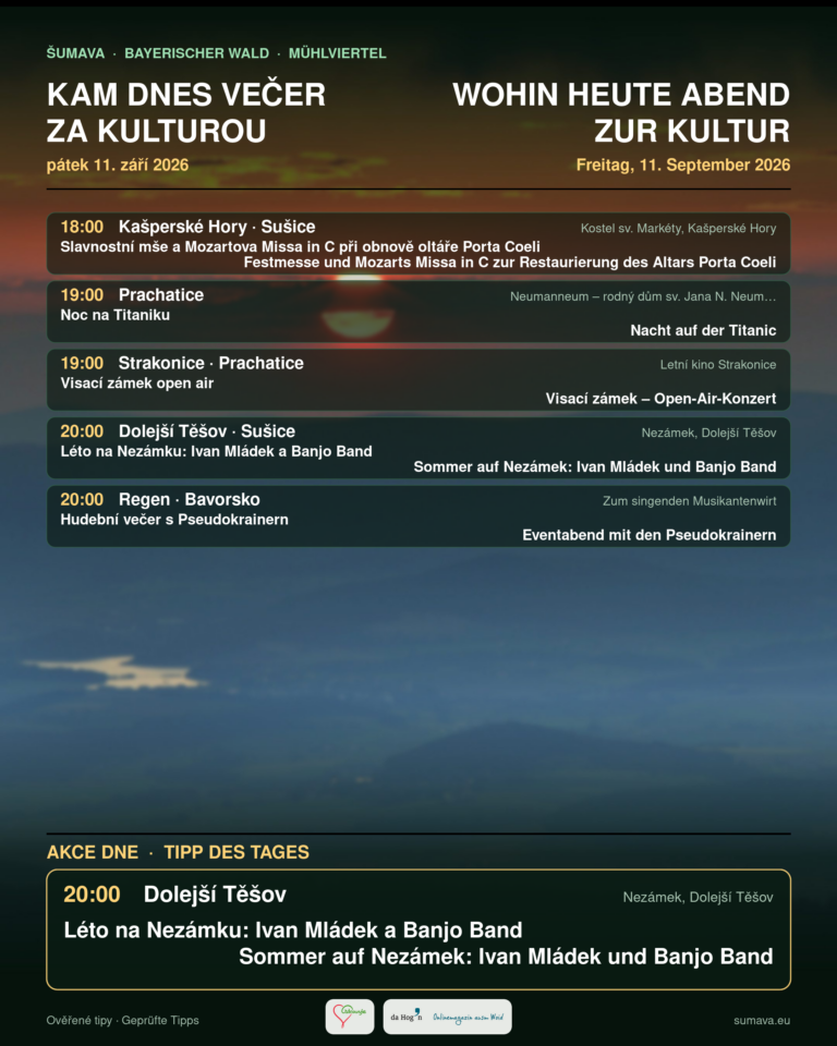 Kam dnes večer za kulturou · pátek 11. září 2026