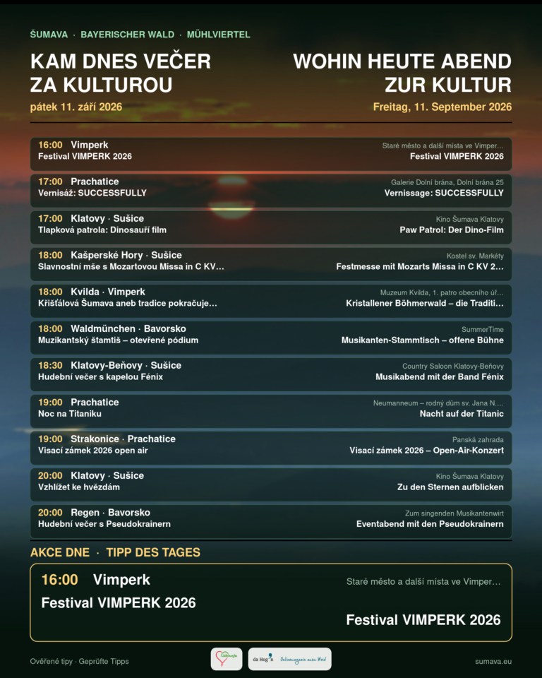 Kam dnes večer za kulturou · pátek 11. září 2026