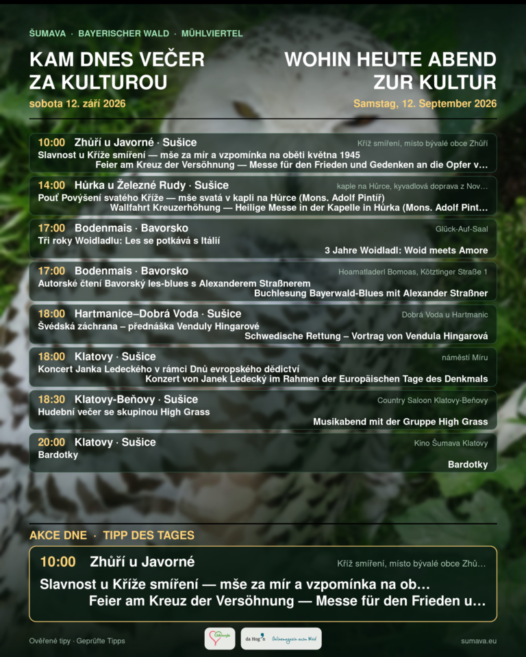 Kam dnes večer za kulturou · sobota 12. září 2026
