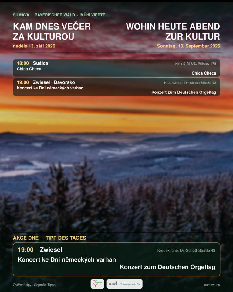 Kam dnes večer za kulturou · neděle 13. září 2026
