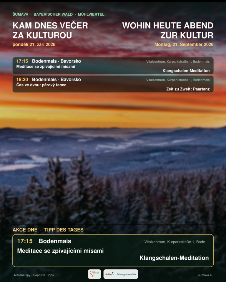 Kam dnes večer za kulturou · pondělí 21. září 2026