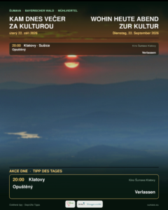 Kam dnes večer za kulturou · úterý 22. září 2026