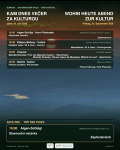 Kam dnes večer za kulturou · pátek 25. září 2026