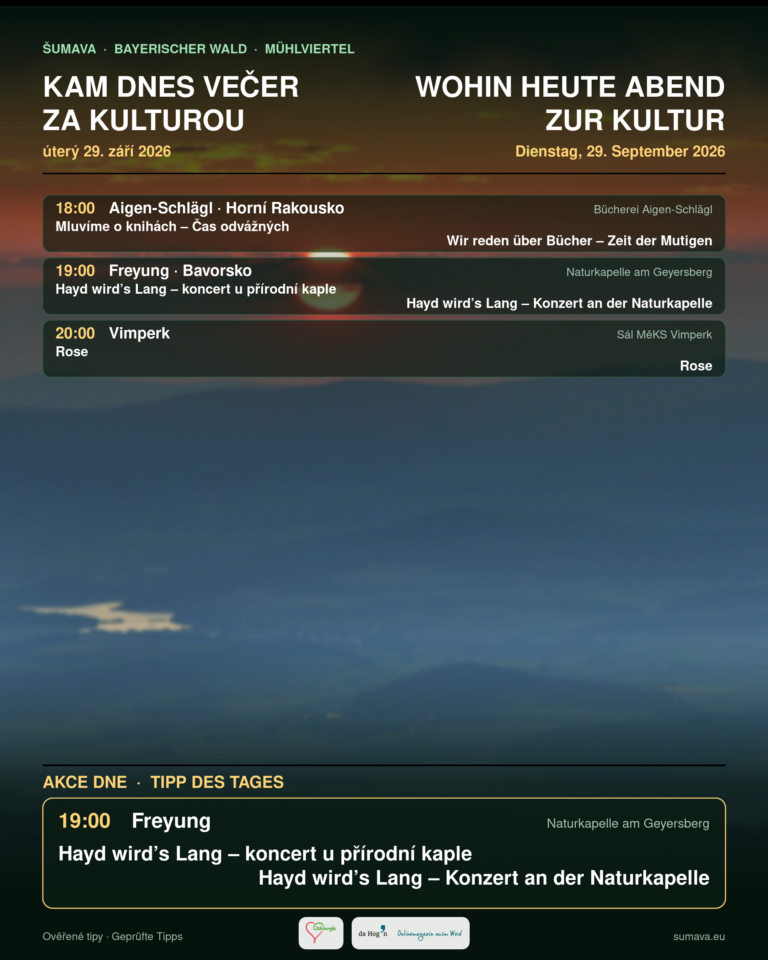Kam dnes večer za kulturou · úterý 29. září 2026