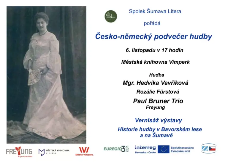 Pozvánka na literární festival Šumava Litera a česko-německý podvečer hudby