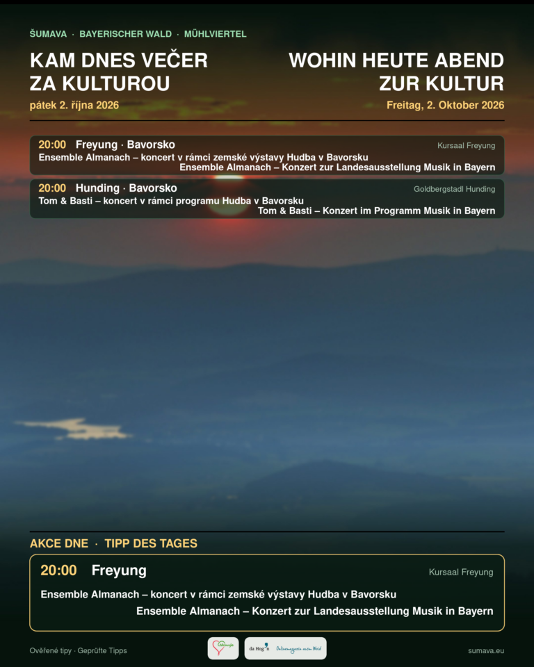 Kam dnes večer za kulturou · pátek 2. října 2026