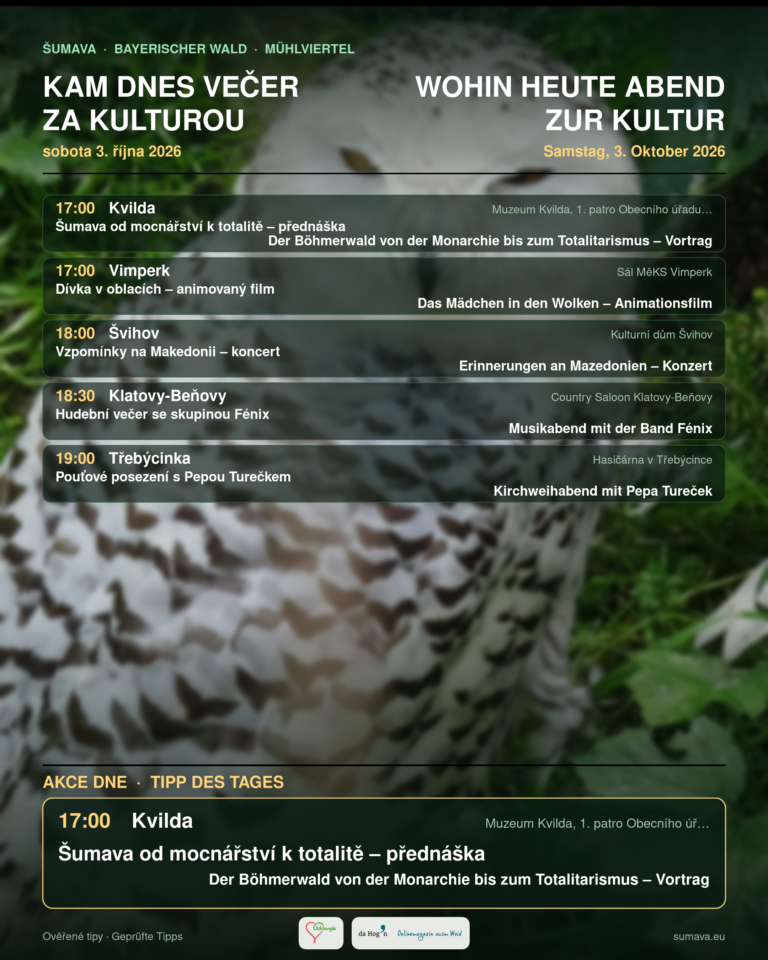 Kam dnes večer za kulturou · sobota 3. října 2026