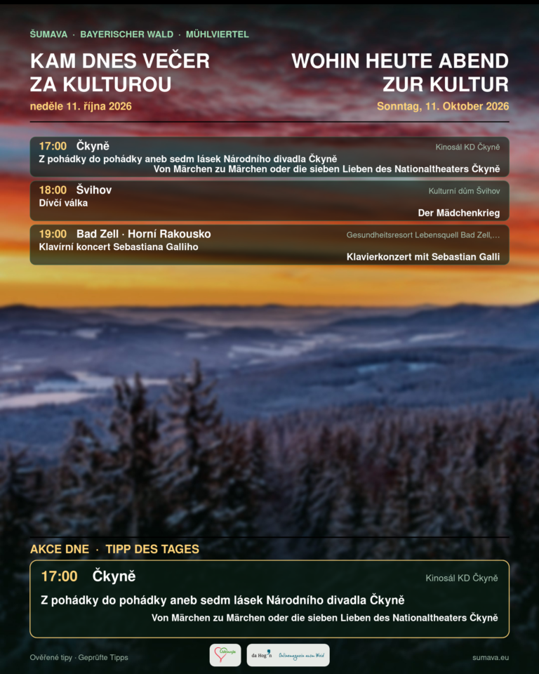 Kam dnes večer za kulturou · neděle 11. října 2026