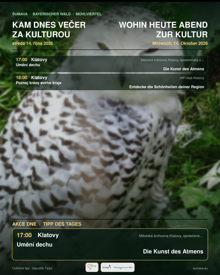 Kam dnes večer za kulturou · středa 14. října 2026