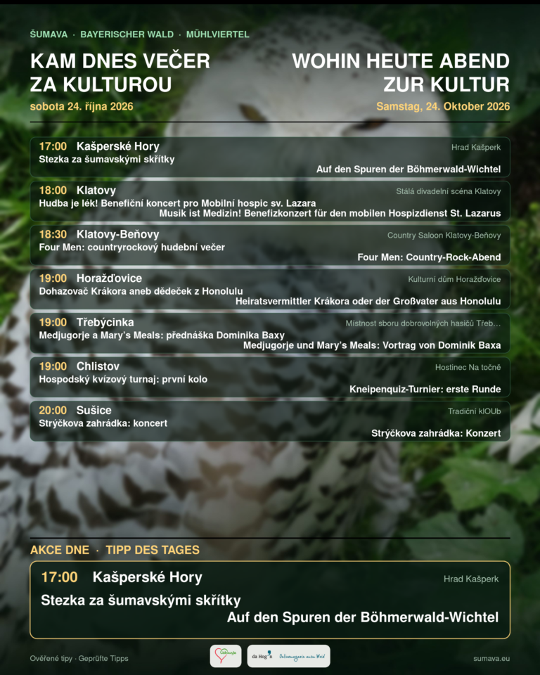 Kam dnes večer za kulturou · sobota 24. října 2026