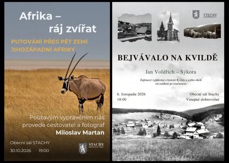 Pozvánka na dvě zajímavá setkání ve Stachách