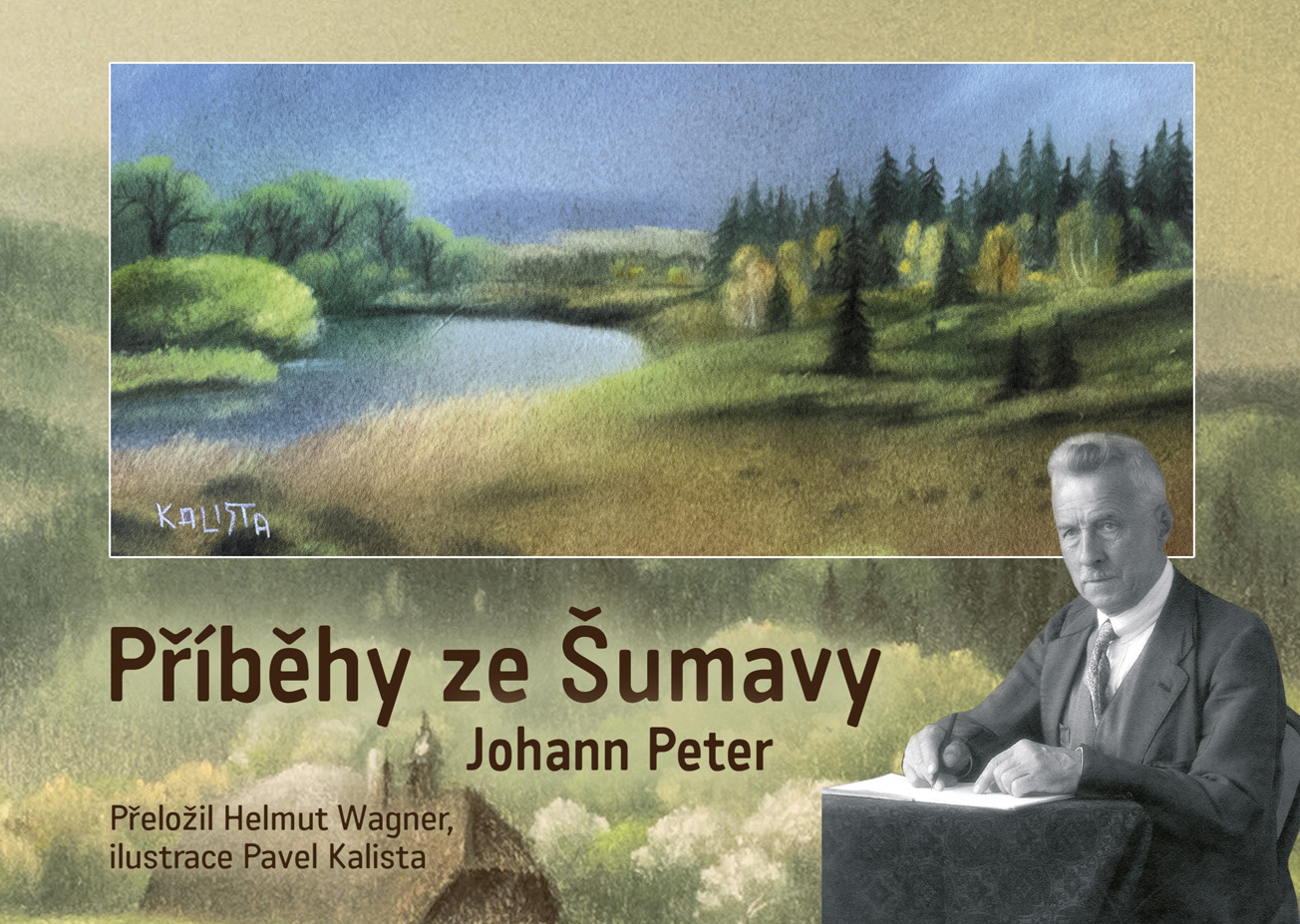 Obálka knihy Příběhy ze Šumavy s portrétem Johanna Petera