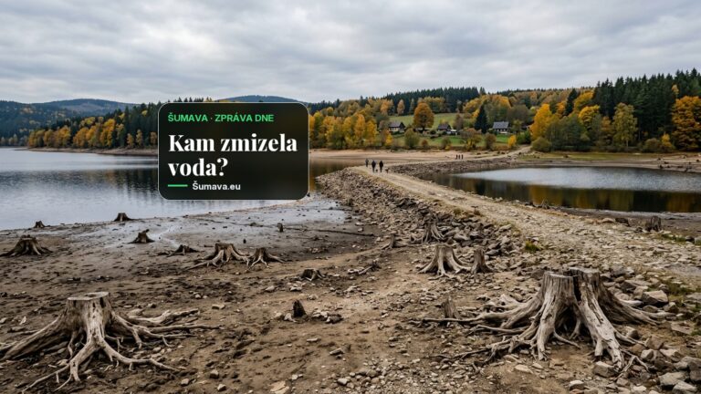 Starý železniční násep oddělil Černou zátoku u Frymburka od Lipna